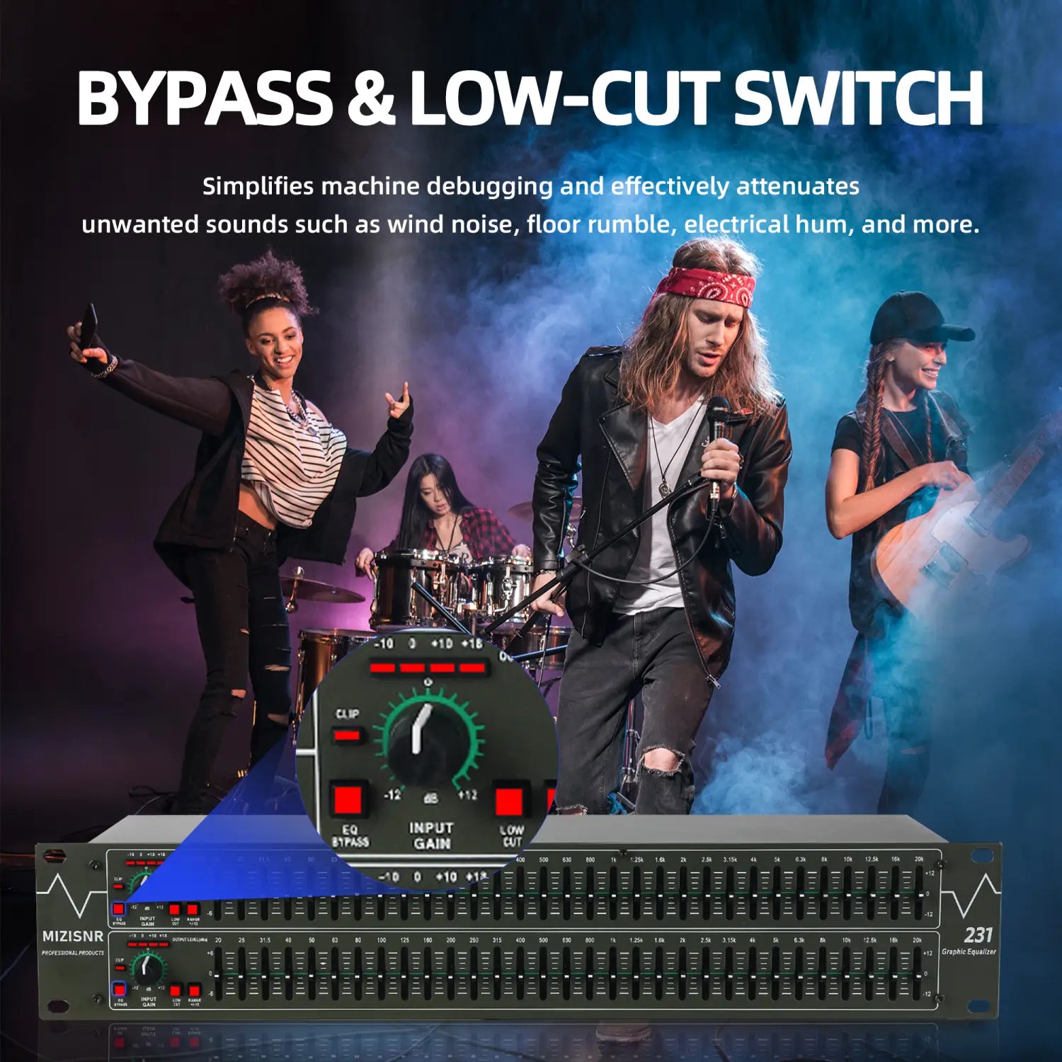 FULUODE EQ-231 Graphical equalizer 31-band stereo equalizer suitable for home audio dual-channel professional DJ equalizer