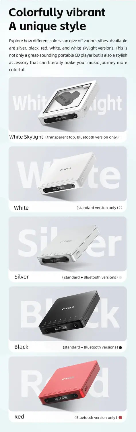 FiiO DM13 Multifunctional Portable Stereo CD Player with Long-Lasting Battery Supports USB Ripping Optical/coaxial/3.5mm/4.4mm