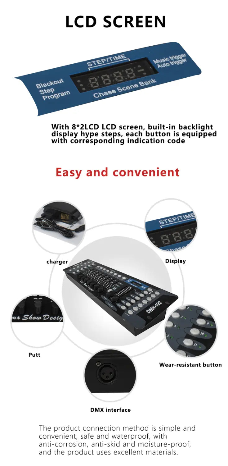 SHEHDS NEW 192 DMX Controller DJ Equipment DMX 512 Console Stage Lighting For LED Par Moving Head Spotlights DJ Controlle