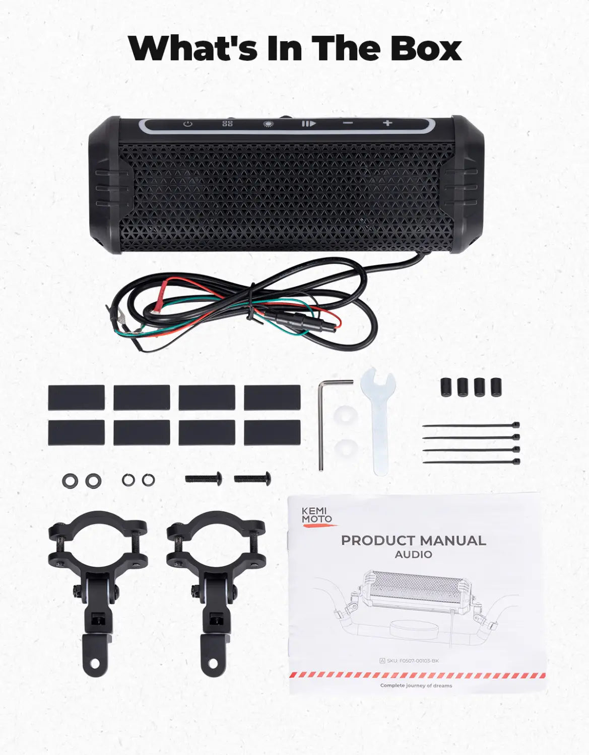 Motorcycle Speaker Waterproof USB AUX Music Player LED Ambient Lighting for 7/8-1.25 Handlebar ATV UTV Accessories Equipments