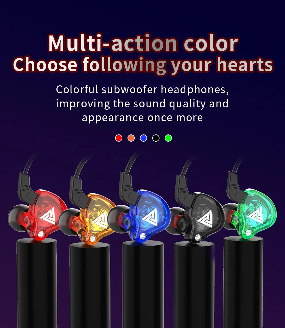 Original QKZ AK6 Stereo HiFi Earphone Extra Bass Headphones with Mic Copper Driver InEar Wired Sports Music Earbuds Stage Return