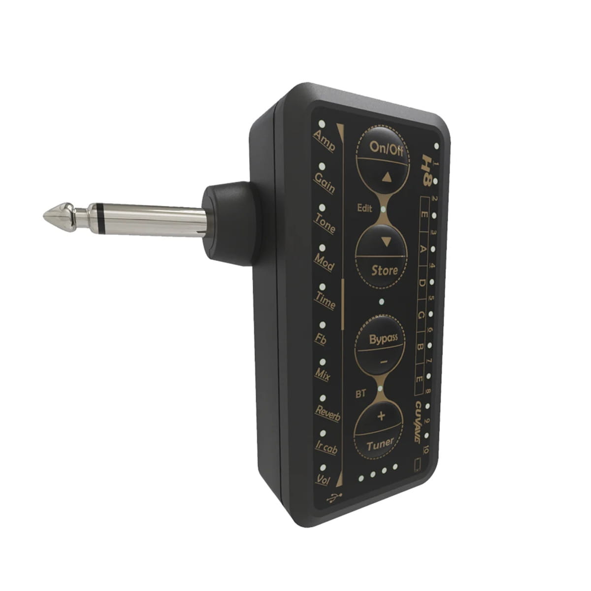 M-VAVE H8 Guitar Headphone Amplifier Portable Rechargeable Mini Headphone Amp Built-in Delay Reverb Effect for Electric Bass
