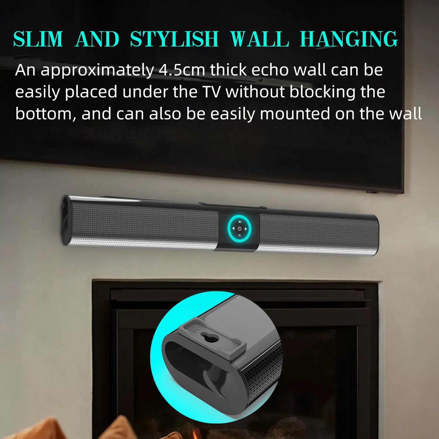 HOMEFISH BS-20 RGB Ambient Light Bluetooth Speaker 6 EQ Sound Effects 4 Speakers Supports TF USB AUX RCA Bluetooth FM