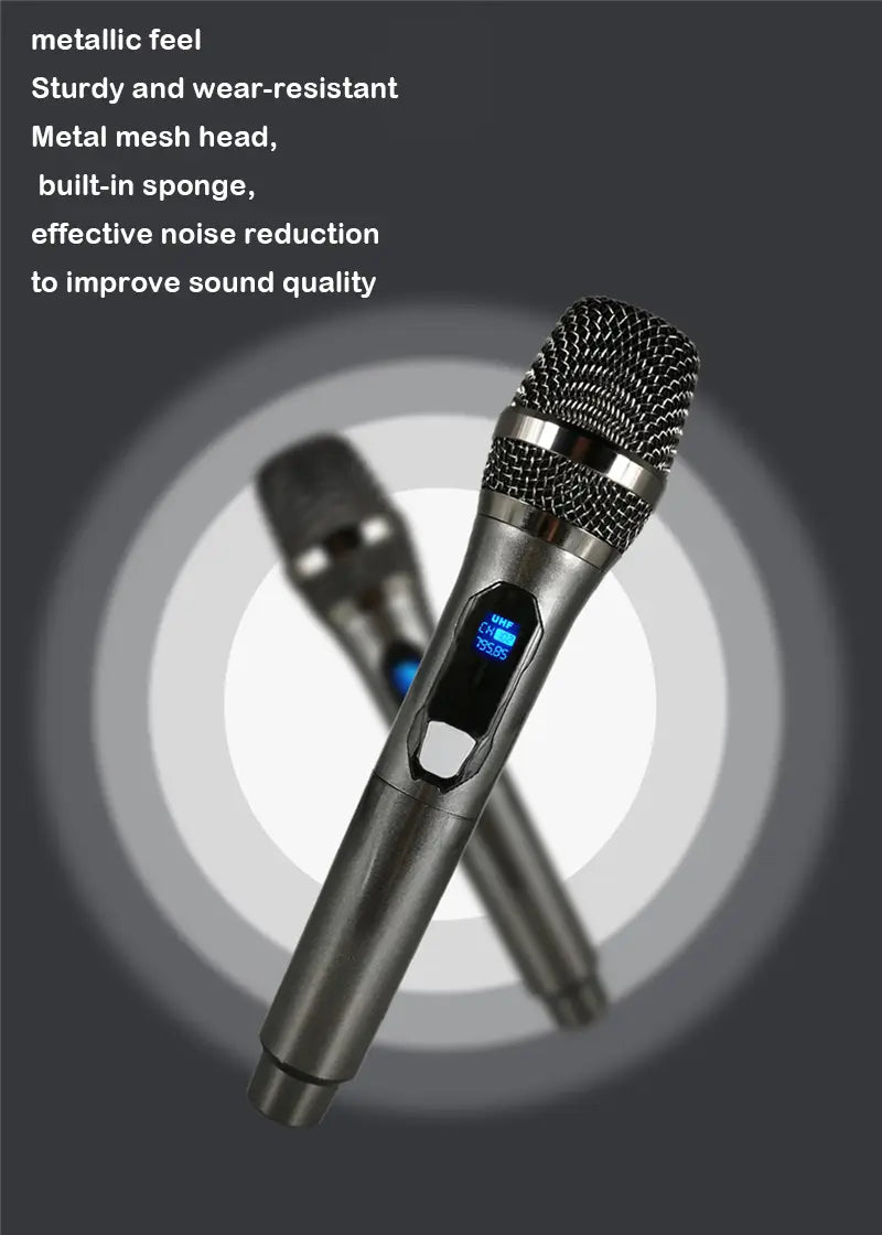 Wireless Microphone For Karaoke Party Home Meeting Church School Show With Rechargeable Lithium Battery Receiver