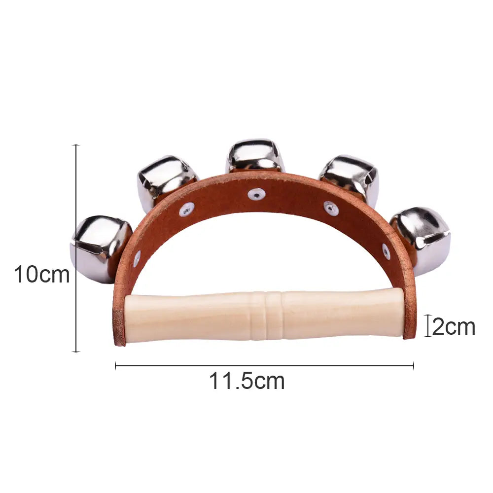 Handbell Hand Bells with 5pcs/7pcs Jingle Bells Wood Handle Musical Instrument Toy for Music Class