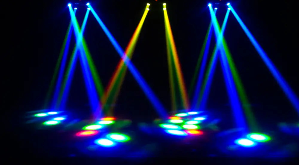 80W LED Moving Head Beam Lights Remote Control Dual-Head Disco Party RGBW DMX512 DJ Equipment Stage Lighting For Event Club Xmas