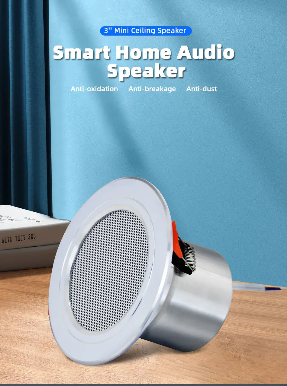 WiFi Bluetooth Wall Amplifier 7 inch Metal Frame Android Amp Home Theater Sound System Mini Stereo Ceiling Speaker Residential