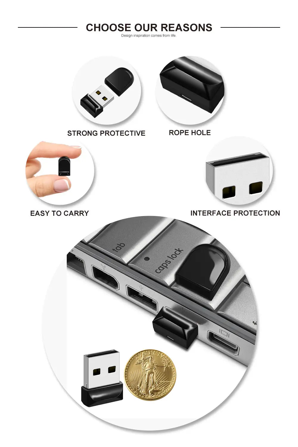 Super Mini Black USB Flash Disk 8GB 64GB Memory Stick Pendrive 32GB 128GB High Speed USB Flash Drives waterproof Portable U Disk