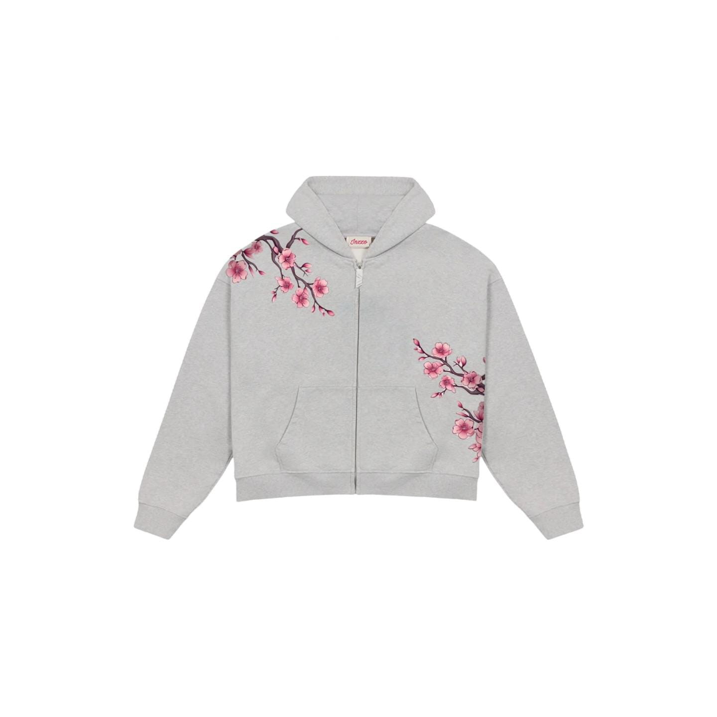 Y2K Vintage Oversized Cherry Blossom Embroidered Hooded Jacket Mens Womens Pink Zipper Coat Harajuku Hip Hop Graphic Streetwear
