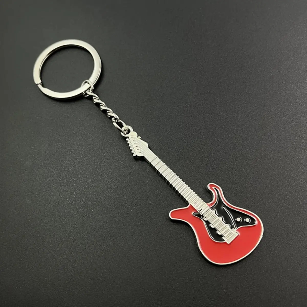 Creative Mini Musical Instruments Guitar Keychain Multi-Color Rhinestone Keyring Women Men Car Handbag Phone Case Pendent Gift