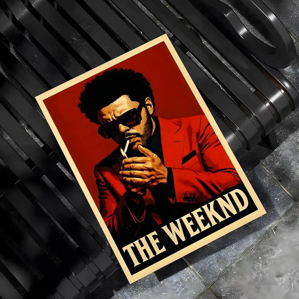 Music Album T-The Weeknd Hip Hop Poster Wall Art Poster Sticker for Living Room Bedroom Bar Home Decor Mural Painting Decoration