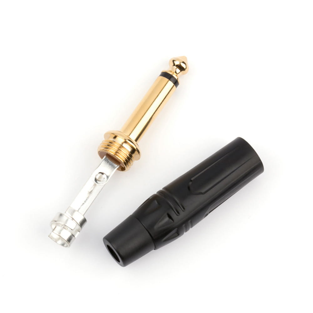 Musical Sound 6.35mm Audio 1/4’’ TS Plug 4 Pieces /Lot Mono Male Solder Jack Connector for Speaker/Guitar/Microphone Cables