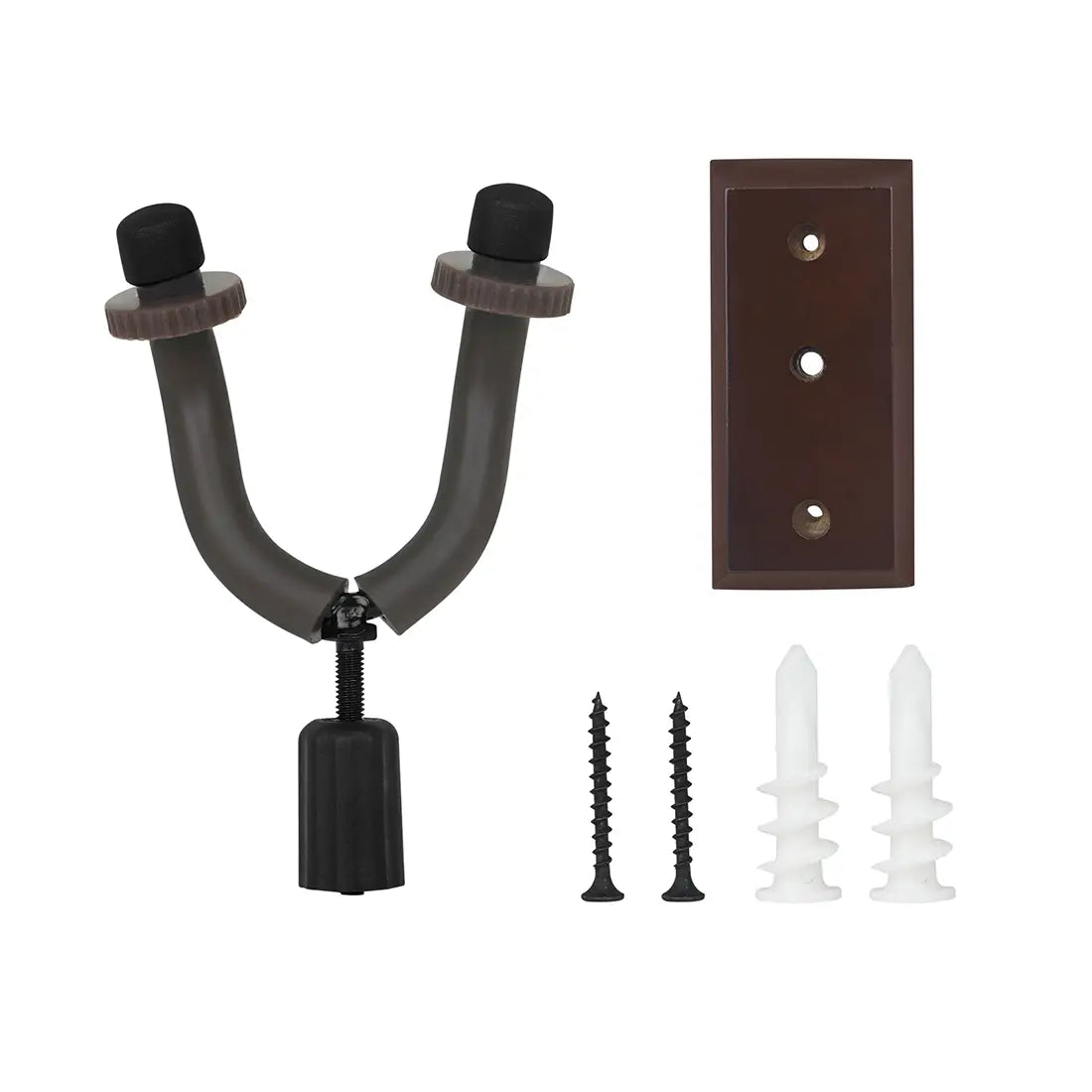 Guitar Wall Mount Hook Stand Walnut Base Metal Wall Stand Bracket for Violin Bass Ukulele Banjo Guitar Parts & Accessories