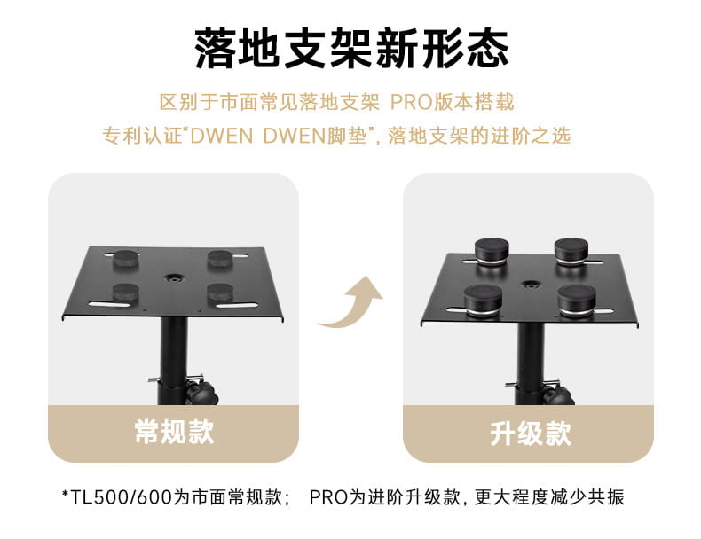 Studio Monitor Speaker Stands Height Adjustable Floor Stand with Anti-Vibration Design Heavy-Duty Metal Tripod for Recording