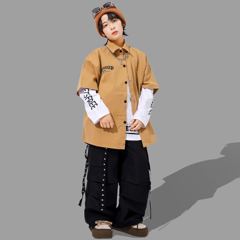 Kids Hiphop Dance Rapper Clothes Outfit Japanese Boys Hip-hop Style y2k Streetwear Accessories Child Fashion Performance Costume