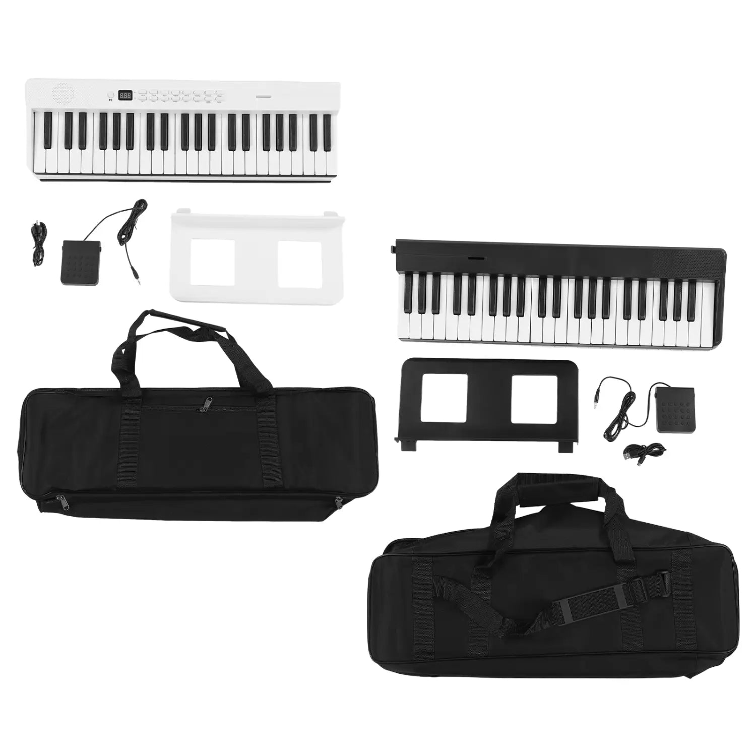 88-Key Foldable Electronic Piano Portable Electric Keyboard MIDI USB BT with Music Stand/Piano Bag/Sustain Pedal for Beginners