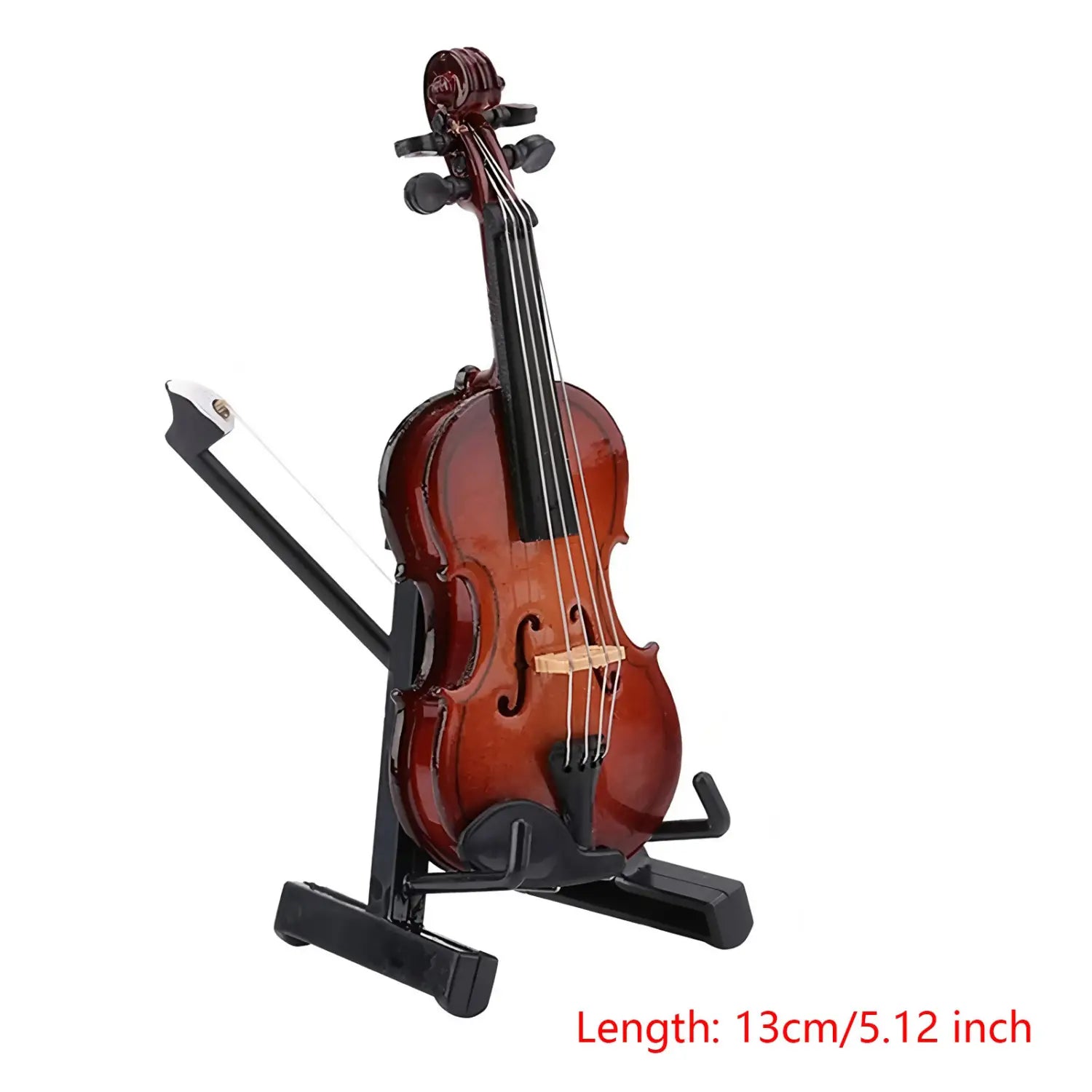Mini Violin Model with Stand Basswood Wooden Musical Instrument Home Decor for Musicians Music Lovers Display Decoration