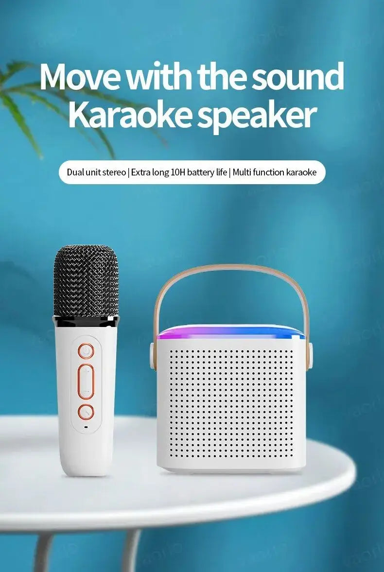 Karaoke Wireless Portable Bluetooth Speaker With Microphone Machine Mini Lamp Sound Box Music Small Caixa De Som Bocina Column