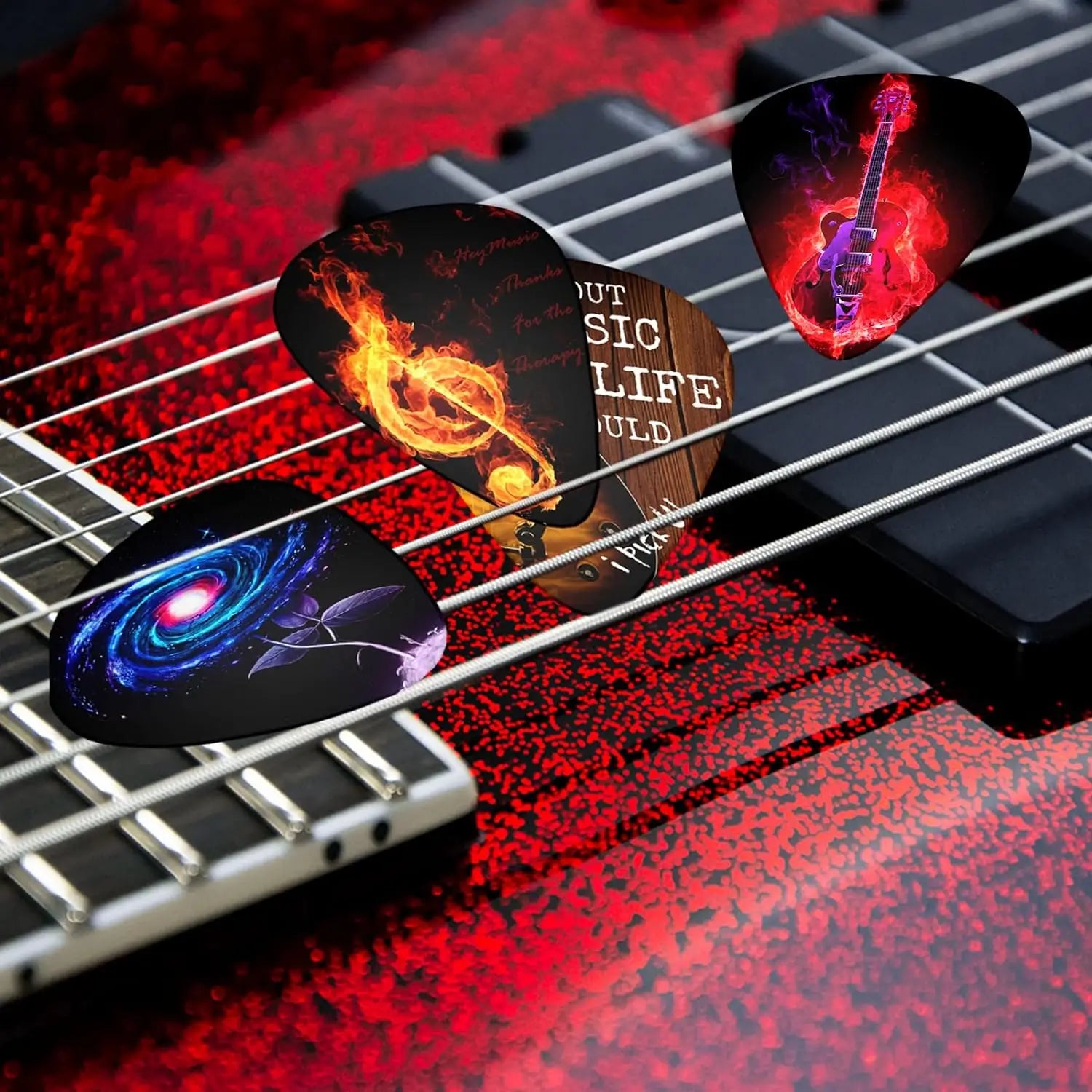New 0.46/0.71/1.0Mm 12pcs/set Guitar Paddles Cartoon Couples Acoustic Guitar Picks Musical Instrument Accessories Pick Guitar