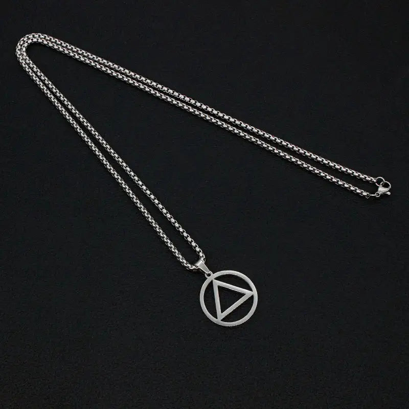 hiphop rap male and female hipsters Eminem the same style of iron triangle necklace titanium steel pendant hanging accessories