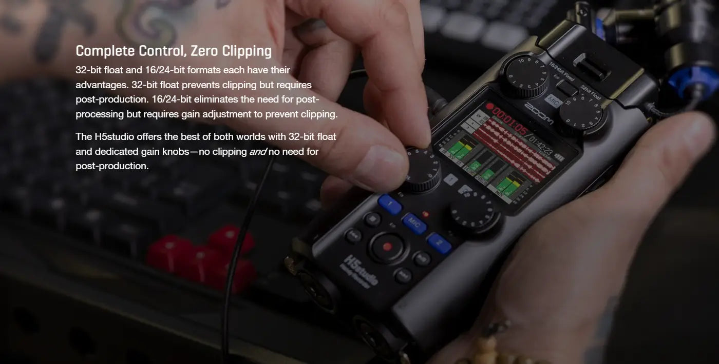 Zoom H5 Studio Portable Handy Recorder 4-in/2-out Usb Audio Interface For Support 32-bit Float And 16/24-bit Recording