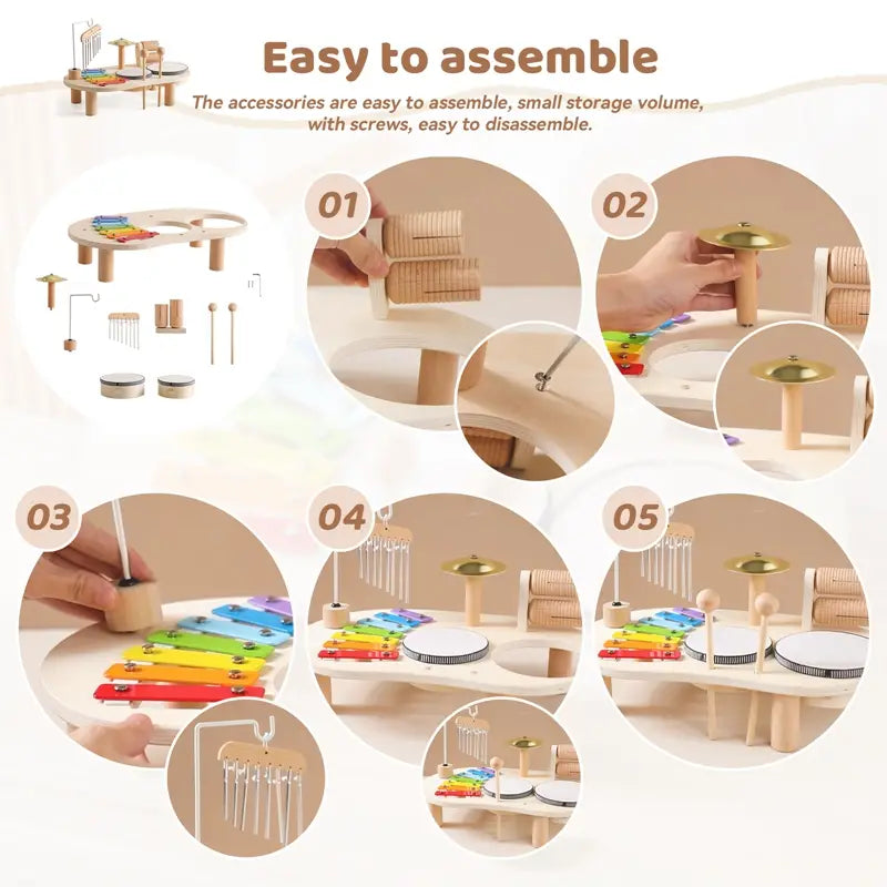 Baby Educational Toys Wooden Aeolian Bells Montessori Children’s Musical Toys Xylophone Newborn Birthday Gifts Music Table Toys