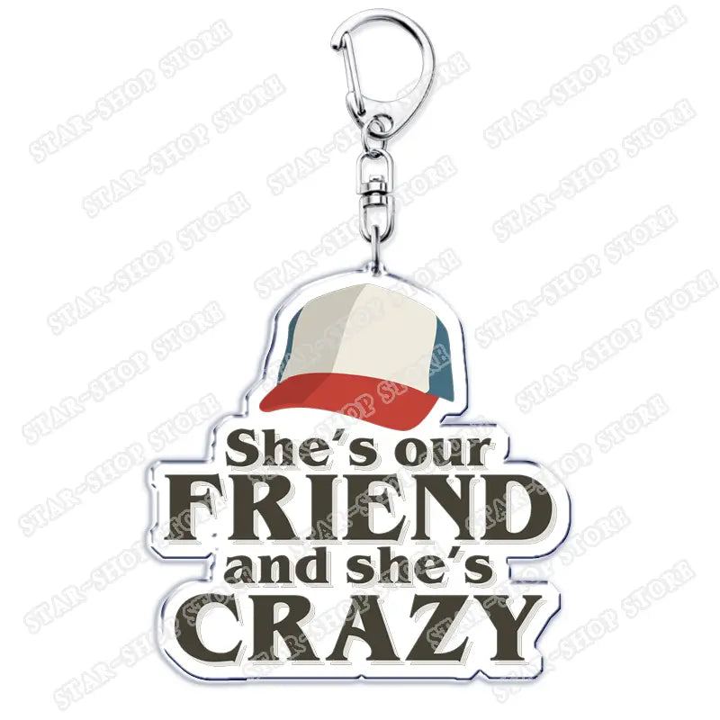 Hot TV Show Elements Keychain Accessories Bag Stuck in The Upside Down Will Byers Eleven Mike Jim Keyrings Jewelry Fans Gifts