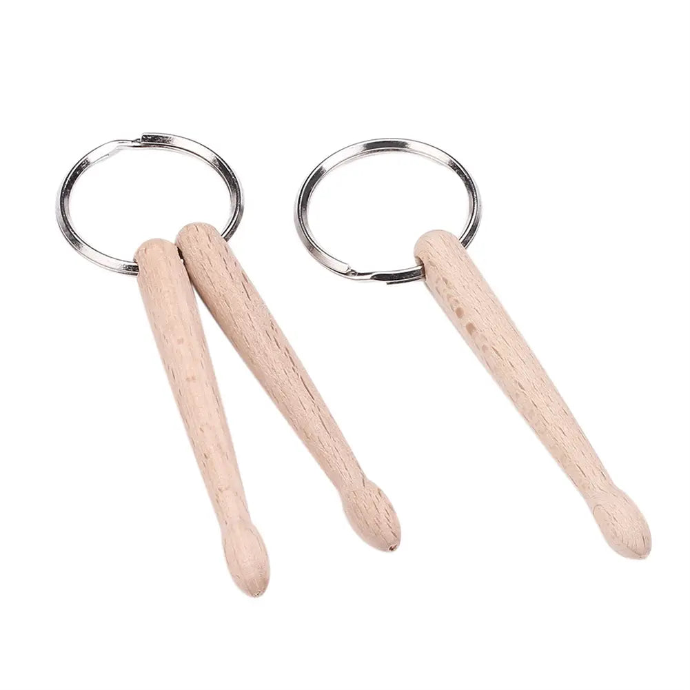 Small Drum Sticks Keychain Wood Drumsticks Percussion Key Ring Fashion Accessorie