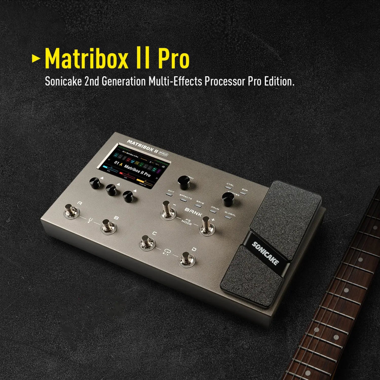 SONICAKE Matribox II Pro 4.3“ colorful touch screen Guitar Bass Amp Modeling IR Multi-Effects with Expression Pedal FX Loop MIDI