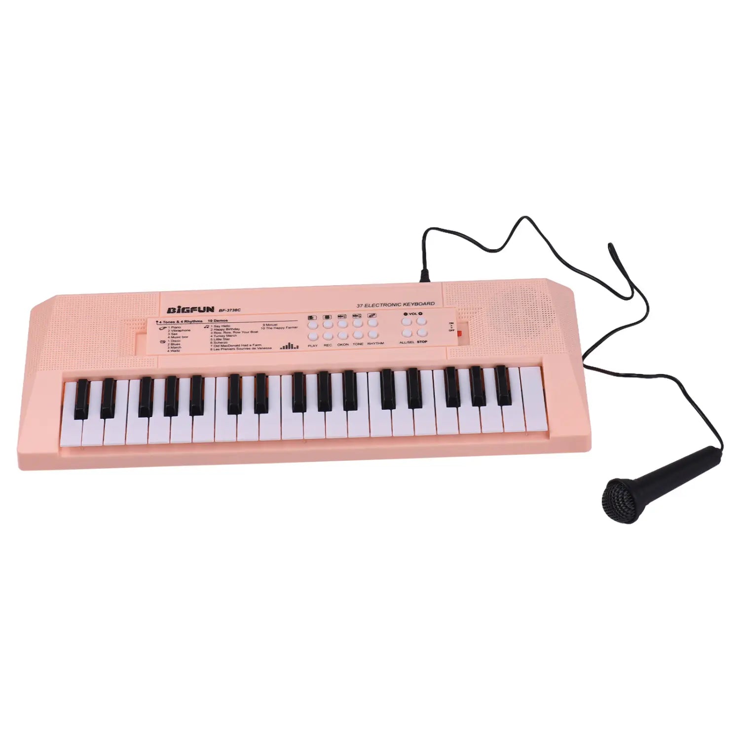 37 Key Electronic Keyboard Piano 4 Tones 4 Rhythms 10 Demos 5 Percussions Single Speaker Musical Instrument for Beginners