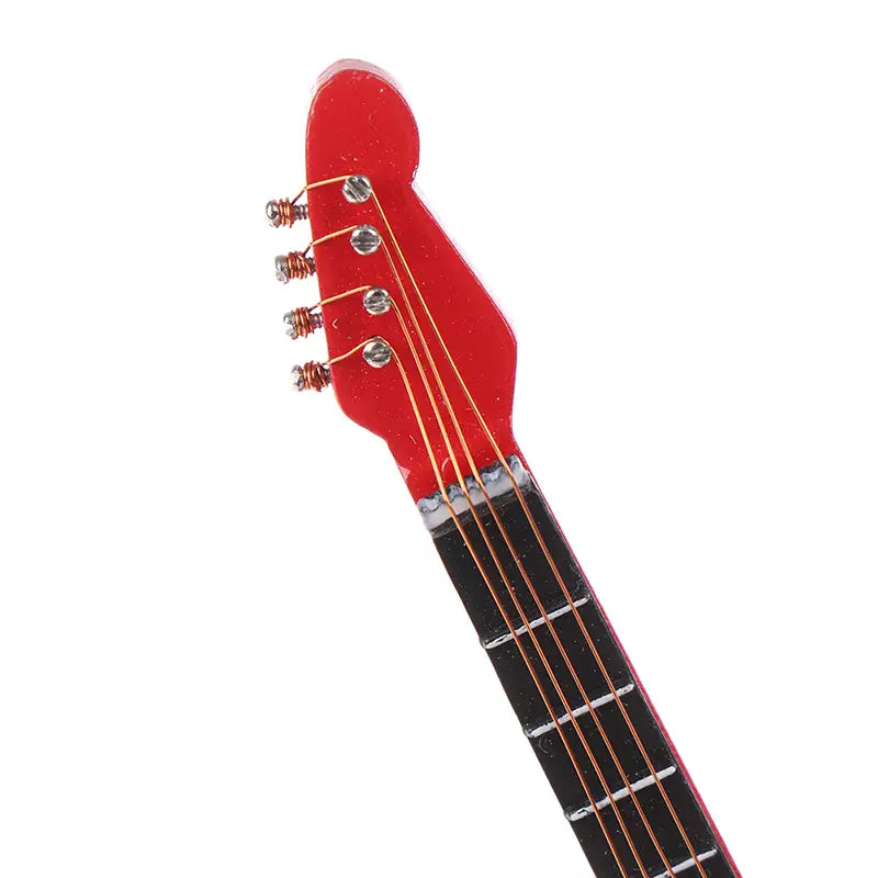 ▶1:12 Dollhouse Miniature Music Electric Guitar Model for Kids Musical Toy Doll House Accessories