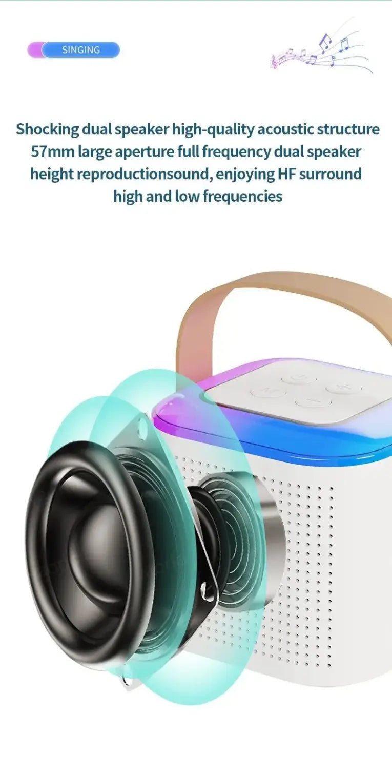 Karaoke Wireless Portable Bluetooth Speaker With Microphone Machine Mini Lamp Sound Box Music Small Caixa De Som Bocina Column