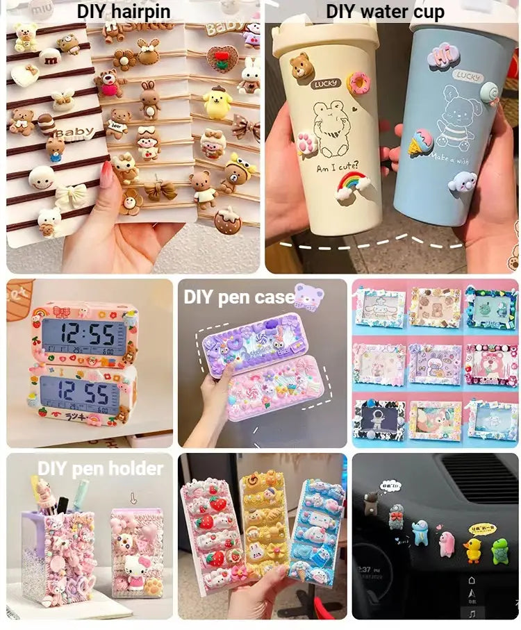 5pcs Cartoon Resin Game Controller Music Phone Resin Cabochon Phone Case Deco Parts Character DIY Hair Bows Accessories