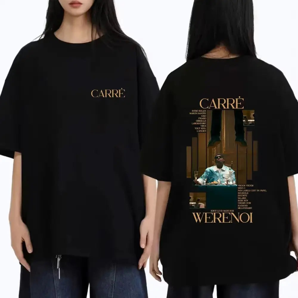 Rapper WeRenoi Carré Album Graphic Print T Shirt Men Women’s Hip Hop Fashion Pop Music T-shirt Summer Male Casual Vintage Tshirt
