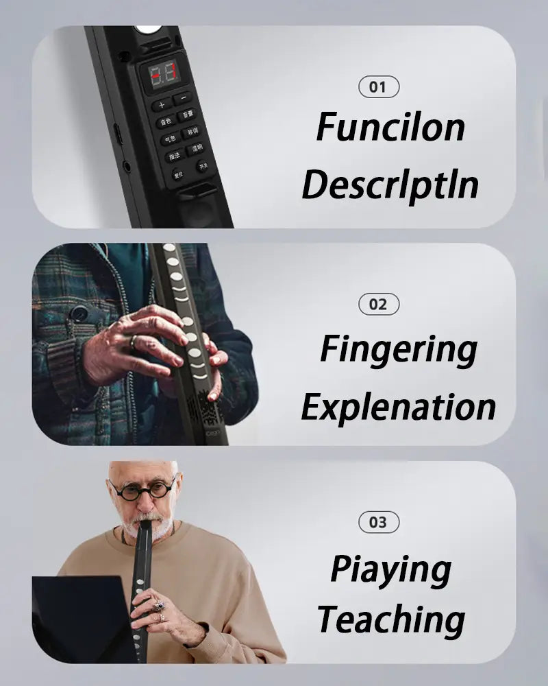 Midi Electronic Wind Instrument Bluetooth Connection Saxophone Portable Mini Electric Saxophone LED Screen Electronic Blowpipe