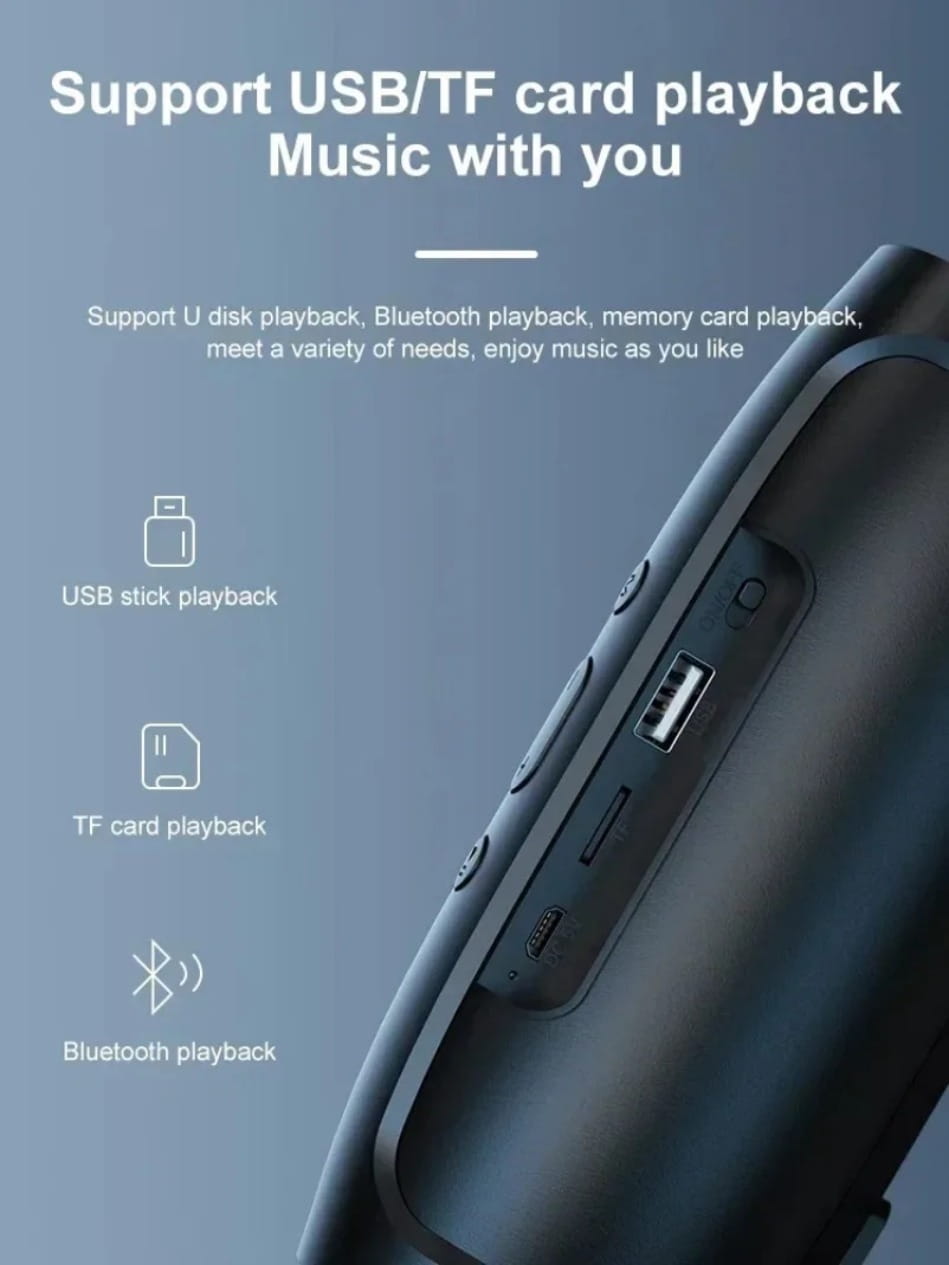 Lenovo Portable Subwoofer Bluetooth Speakers Stereo Waterproof Surround Loudspeaker Wireless Sound Box Support FM Radio TF Card