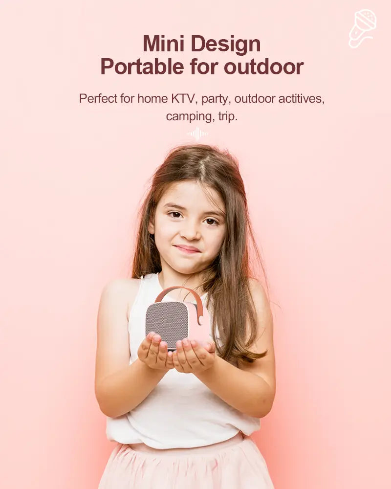Mini Karaoke Machine for Kids Portable Speaker With 1-2 Wireless Microphone for Home KTV Birthday Party Holiday Gifts