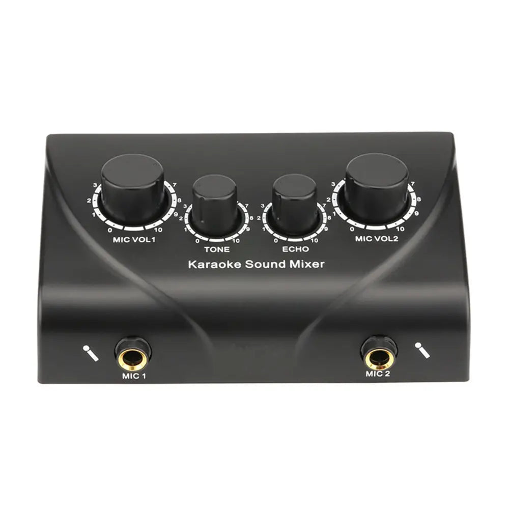 Professional Sound Mixer Small Exquisite Karaoke Machine For Amplifier Microphone Dual Mic Inputs Audio Sound Mixer