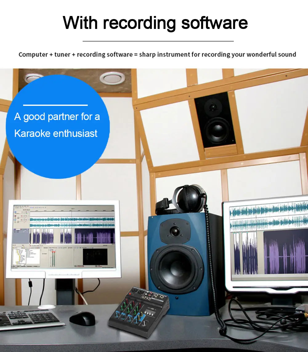 HD A4 A5 Sound Card Mixing Console Mixer Professional Audio 4 5 Channel Sound Mixer For Live Streaming DJ Audio Equipment