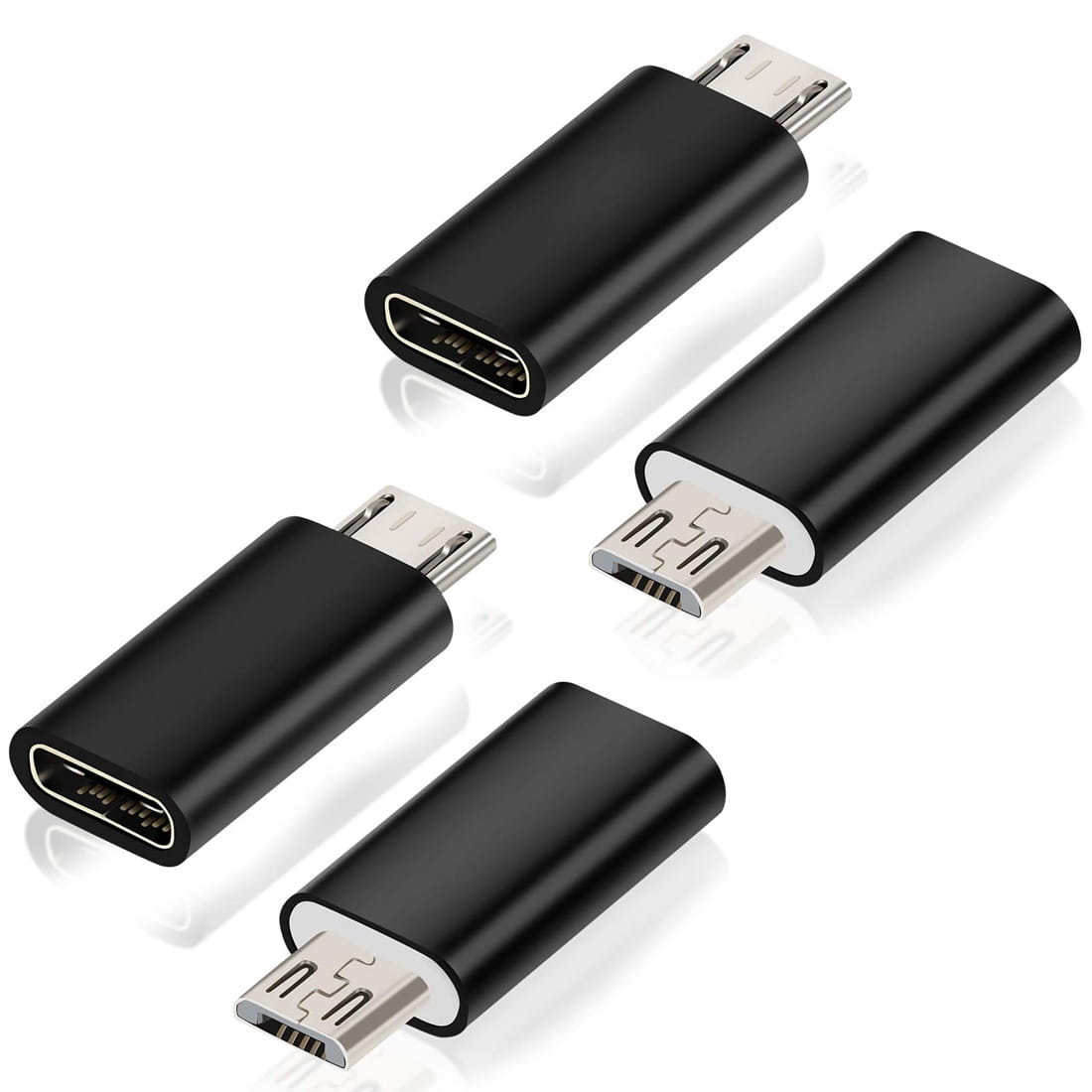 1/2/4Pcs USB C Female to Micro USB Male Adapter Micro USB to USB C Adapter Compatible with Nexus LG Xbox Samsung Galaxy Devices