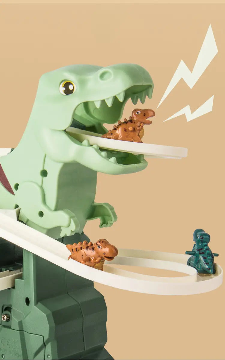 Dinosaur climbing slide music toy with 3 dinosaurs puzzle fun electric slide toy car Halloween boy and girl Christmas gift