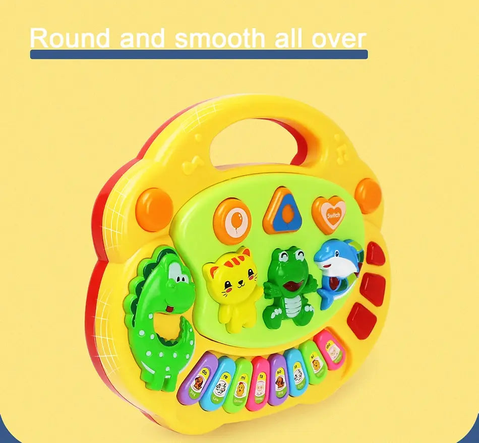Kids Cartoon Piano Keyboard Game with Flashing Light Music Animal Sounds Baby Instrument Music Toys Educational Toys Kids Gifts