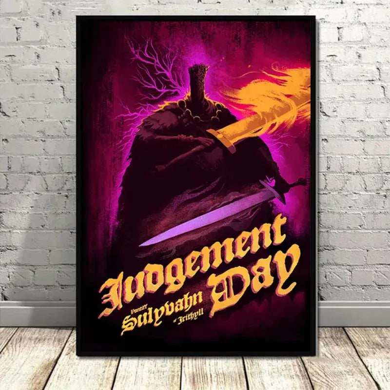 Dark Souls Game Music Poster YHORM THE GIANT Canvas Cartoon Painting THE ABYSSWALKER Wall Art Picture Living Room Home Decor