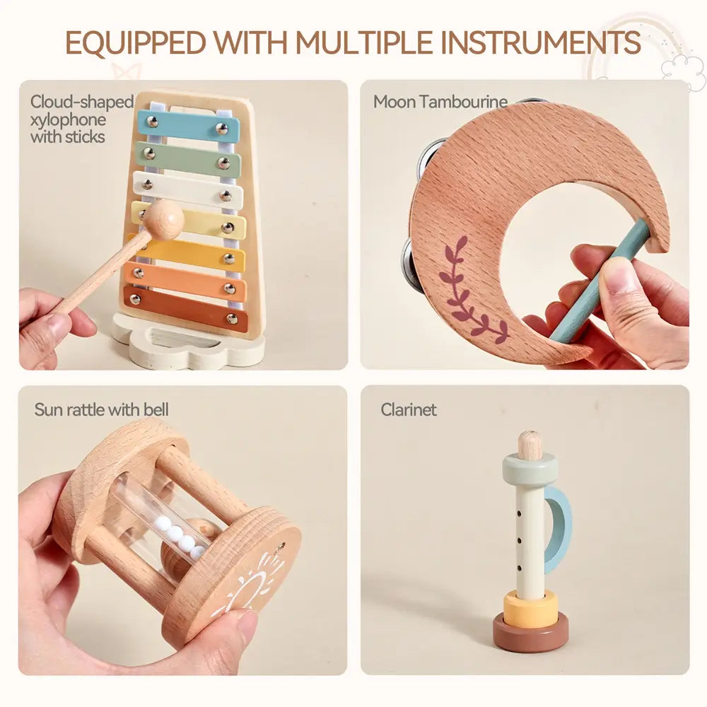 Musical Instruments Montessori Music Baby 12 Months Toys Drum Xylophone Kids Early Educational Wooden Instruments Baby Toys