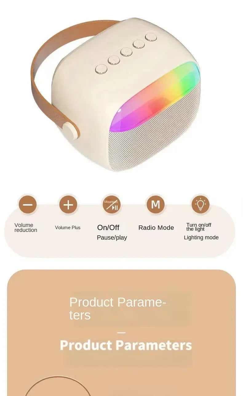 K30 Karaoke Machine Portable Bluetooth 5.3 PA Speaker System with 1-2 Wireless Microphones Home Family Singing Children’s Gifts