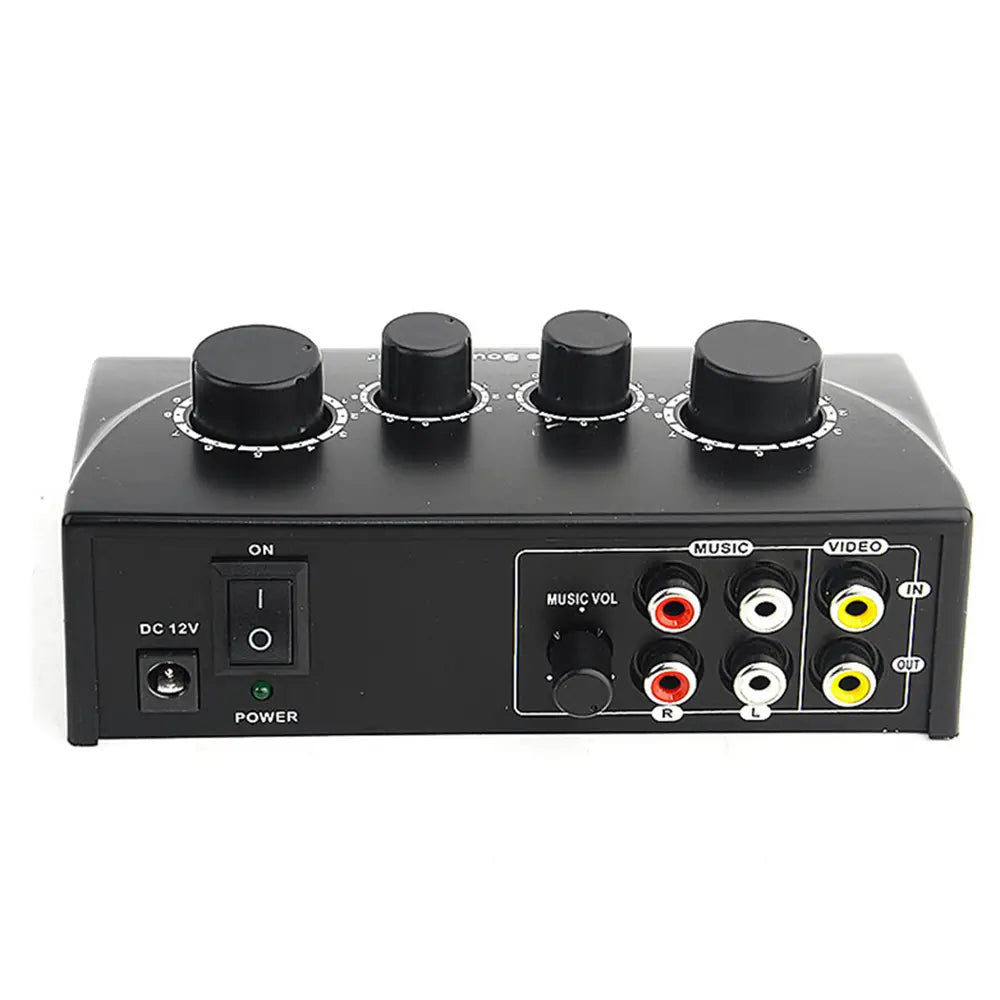 Portable Karaoke Sound Mixer Professional Dual Mic Inputs Audio System Digital Audio Sound Machine Echo OK Mixer System