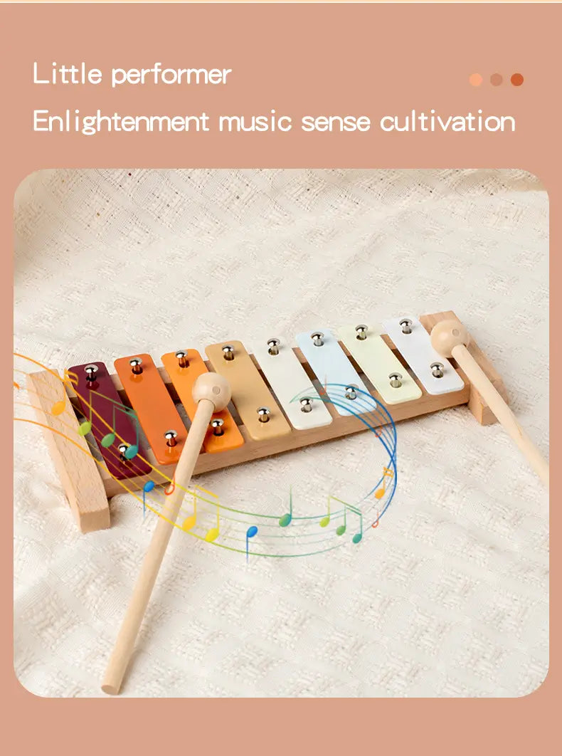 Musical Instrument Toy Set 3-6 Montessori Early Learning Gift Wooden Educational Tools for Kindergarten Music Perfect as a Gi