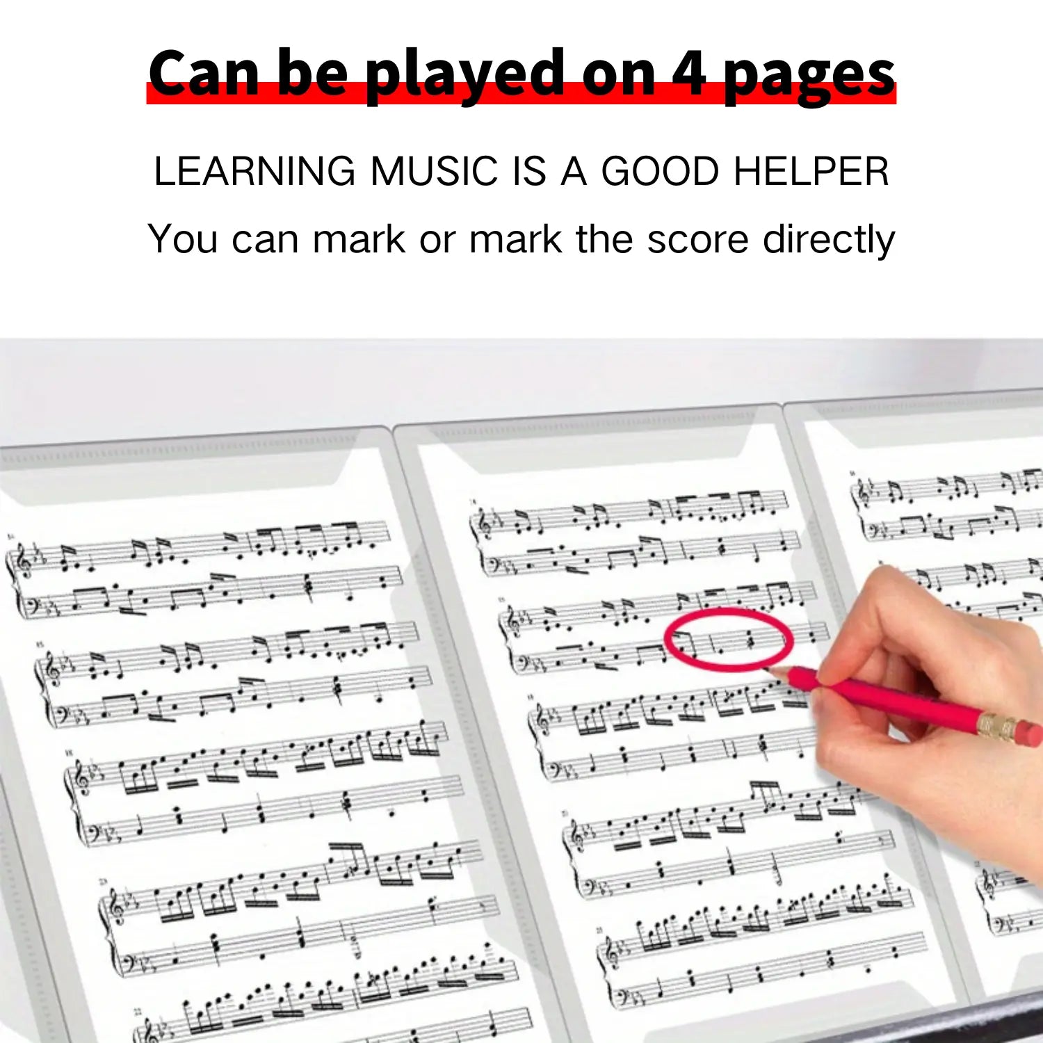 Premium Piano Sheet Music Clip A4 size tri-fold design six-page capacity durable and lightweight perfect for musicians