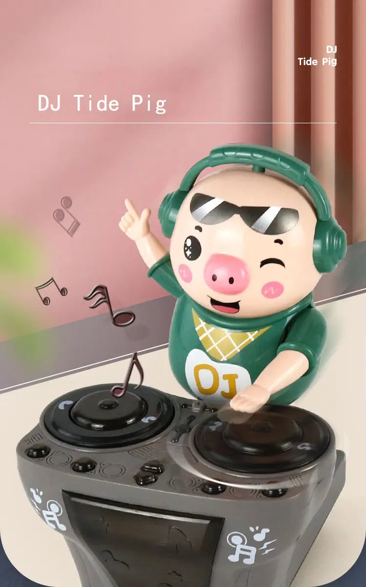 Children’s Dancing Rock DJ Pig Electric Toys Cartoon Piggy Dolls Disc Swing With Lights Music Toys for Boy Girl Christmas Gifts