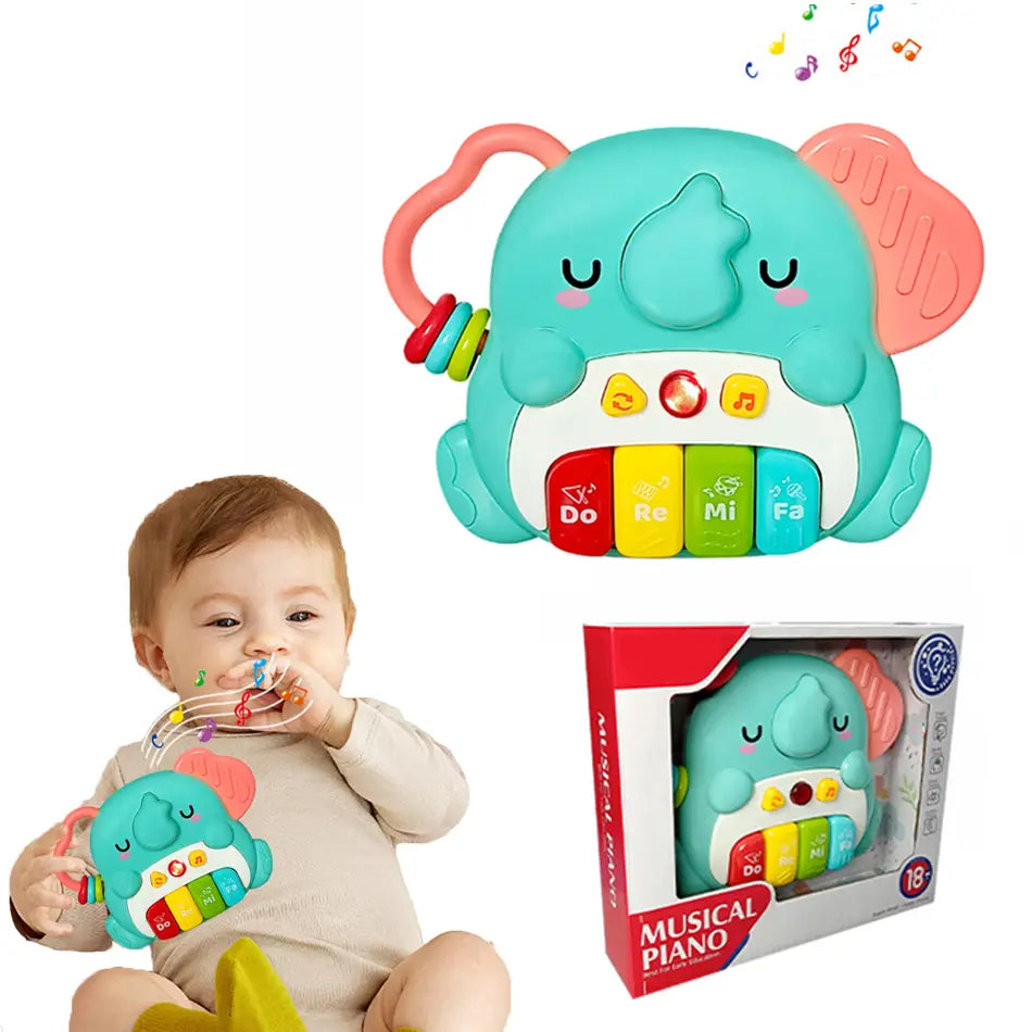 Kids Cartoon Piano Keyboard Game with Flashing Light Music Animal Sounds Baby Instrument Music Toys Educational Toys Kids Gifts